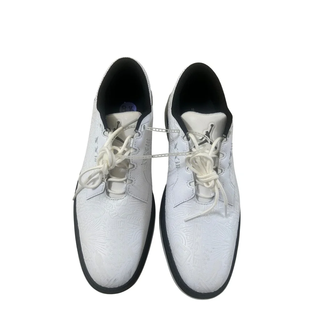 Jordan ADG 5 Golf Shoes Men 8.5 White Excellence Laser Etched FQ6642-102